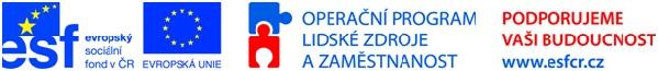 Operační program Lidské zdroje a zaměstnanost (OP LZZ) prostřednictvím Evropského sociálního fondu v ČR - logo projektu