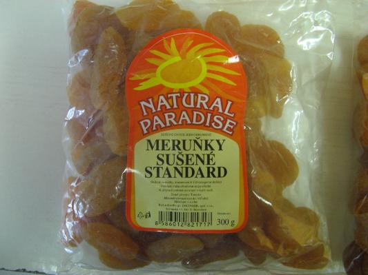 Meruňky sušené standard - obal výrobku