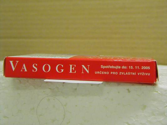 Vasogen - boční strana výrobku