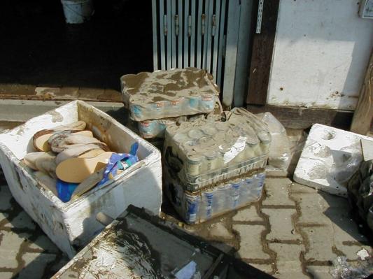 It is not also allowed to put into circulation hermetically sealed or canned food which had been affected by floodwater.